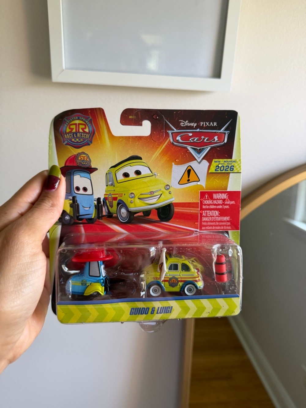 Mattel Cars Guido & Luigi Vehicle Set - Yellow, Blue & Red